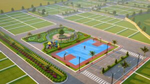 Photograph of a newly developed residential plot on Lucknow-Raebareli Road.